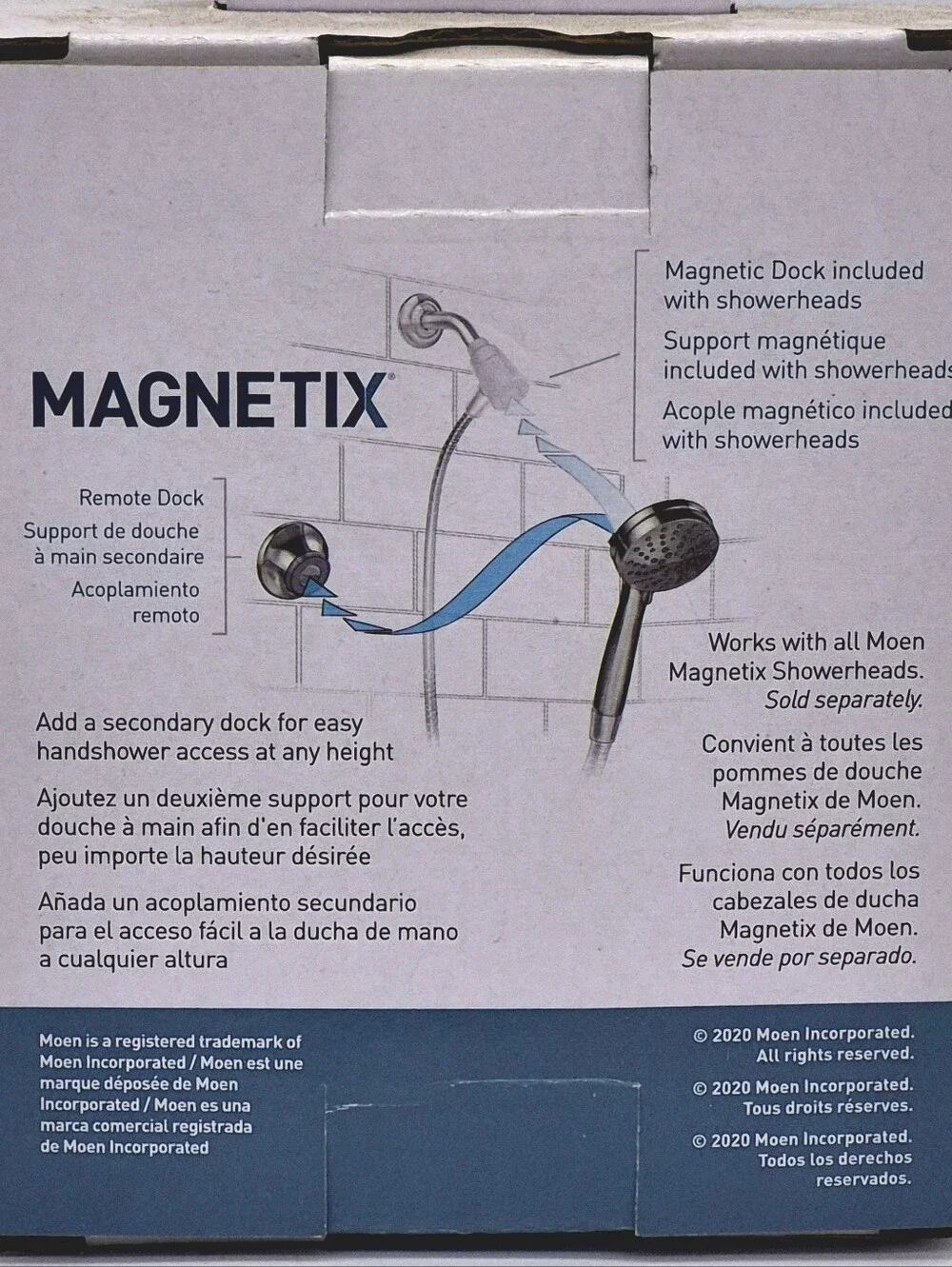 🚿 Moen Magnetix Remote Dock 186117 Chrome Shower Head Holder NWT
